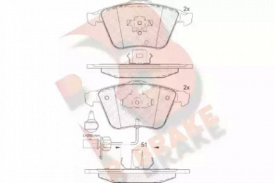 R BRAKE rb1654 -  Комплект тормозных колодок, дисковый тормоз